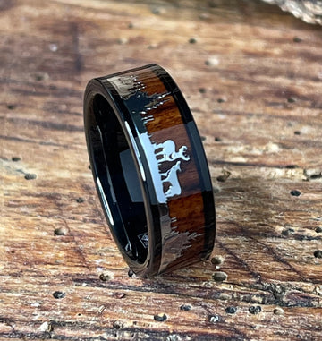 Classic Woodgrain Pattern Finger Ring